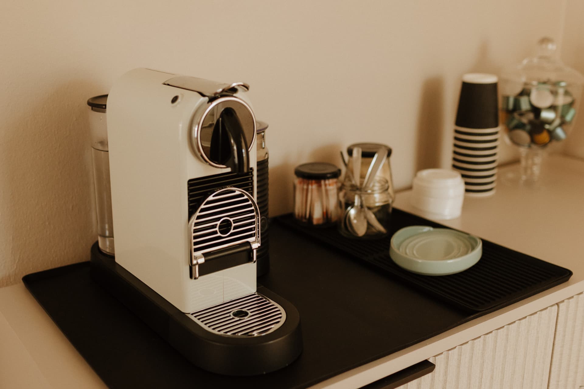 Coffee station in the studio reception